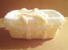 Puppen gelb & weiß längliche Babywanne geeignet für 5" Puppe