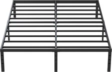 14 Inch Metal Bed Frame Queen Size No Box Spring Needed, Support Up to 3000 lbs