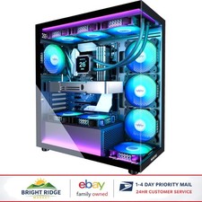 Full-View Mid Tower Case with 7 Pre-Installed Fans  Air Cooling Support