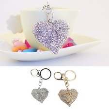 Rhinestone Heart Shaped Key Chain Zinc Alloy Cute Bling Purse Decoration