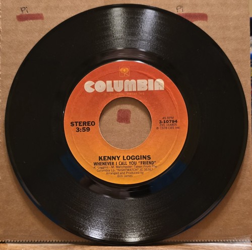 Kenny Loggins - Whenever I Call You Friend/Angelique - Vinyl Record 45 RPM