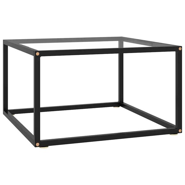 Tinkaro Couchtisch Schwarz Mit Hartglas 60X60X35 Cm-image