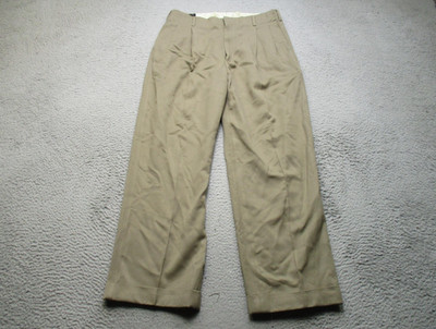 RRL Ralph Lauren Pants Men 34 Brown Double RL Wool Pleated Cuffed Dress Trousers