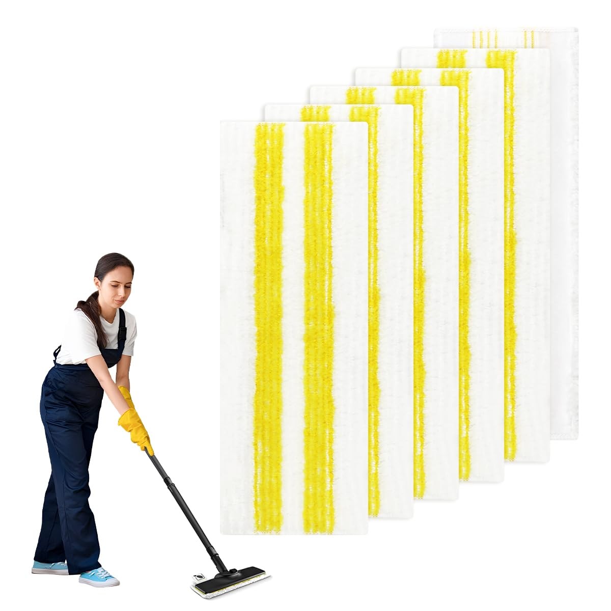 6 serpillières pour Kärcher EasyFix lavables en microfibre