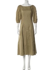 Zimmermann Sage Green Linen Dress Size AU4