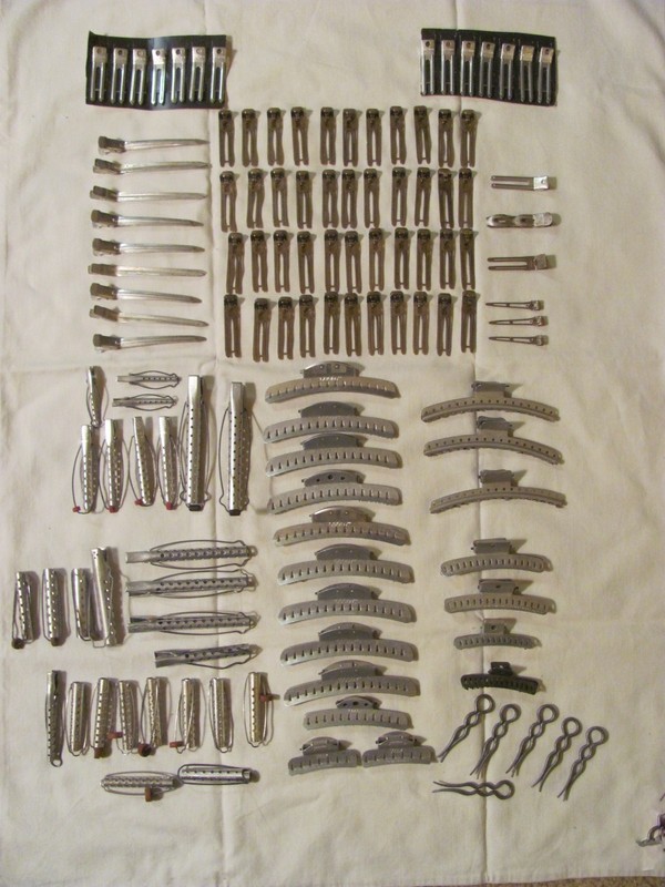 Vtg Aluminum Hair Rollers Rods Finger Wave Clips Goody Solo Tip Top Hollywood….