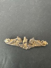 Vintage WWII US NAVY Dolphin Submarine Badge Pin Sterling 