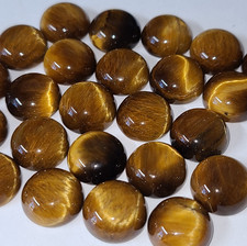 Natural Tiger Eye 12mm Flat Back Round Cabochon Loose Gemstone s 