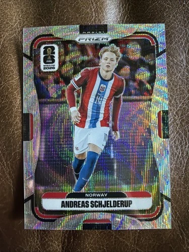 2026 Panini Prizm FIFA World Cup Andreas Schjelderup Silver Wave Prizm