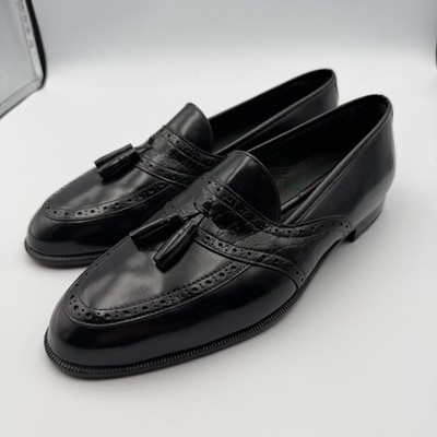 Stuart Mc Guire Mens Size 10.5 Black Tassel Slip On Loafer Dress Shoe