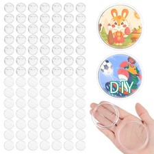 100 PCS Acrylic Pin Badges High Transparency DIY Custom Buttons 2.3 Inch