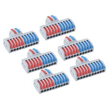 6 Pcs Lever Wire Connector 2 in 10 Out Quick Connect Electrical Wire Connectors