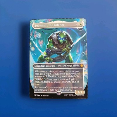 Leonardo, the Balance (Borderless Foil) 0001 Teenage Mutant Ninja Turtles MTG NM