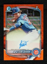 2025 Bowman Chrome Prospect Orange Wave Refractor 21/25 Juan Cabada Auto 1te9