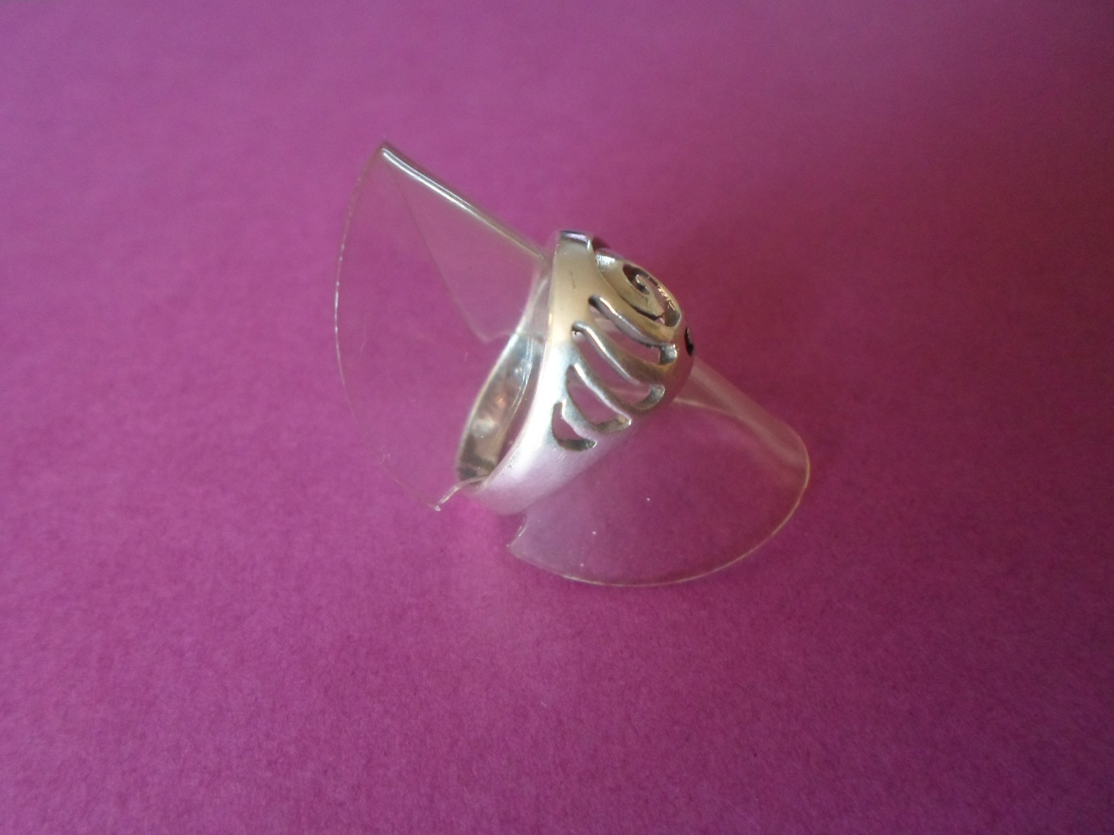 solid silver ring, openwork dome, size 53 - image 7