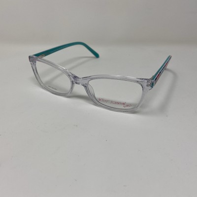 BETSEY JOHNSON GIRLS EYEWEAR WINK CRYSTAL TEAL 49-16-130 FLEX HINGE 123X