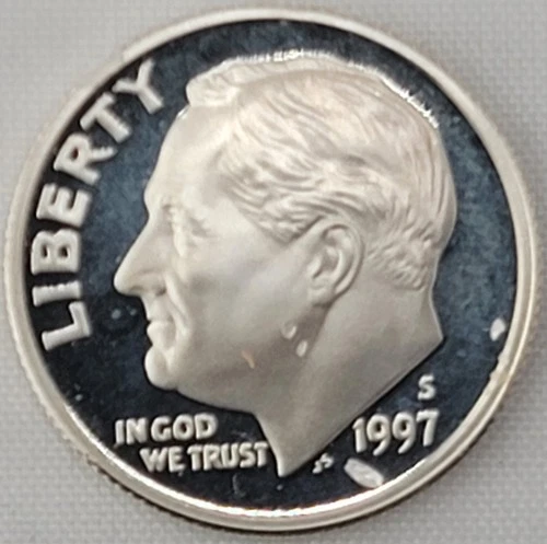 1997-S - PR - ROOSEVELT DIME 10¢ - BRILLIANT UNC - EXCELLENT DETAIL - 90% SILVER