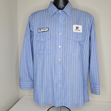 Vintage United Airlines Unitog Ramp Service Button Down Uniform Long Shirt Large