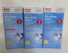 CVS HEALTH SUGAR FREE NICOTINE GUM 4 Mg. 50 PIECES EXP 3/31/26 LOT OF 3