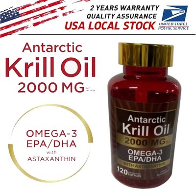 Containing Astaxanthin, DHA X1,Antarctic Krill Oil 2000 mg 120 Softgels | Ome...