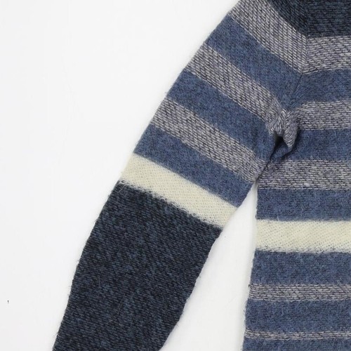 Tory Burch Womens Blue Roll Neck Striped Polyamide Pullover Jumper Size XS - Picture 7 of 10
