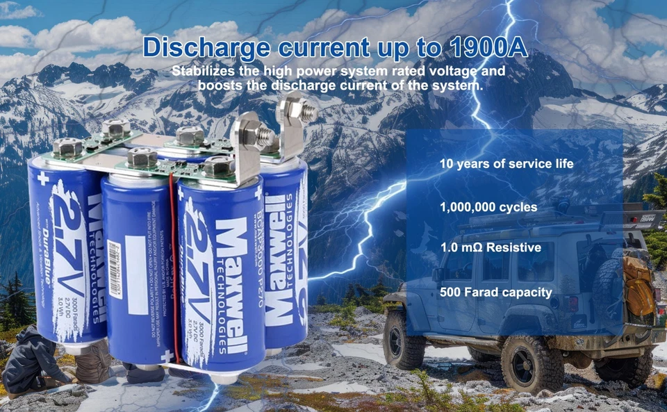 Maxwell 16V 500F супер аудио конденсатор аккумулятор 6шт 2.7V 3000Farads стартер - Изображение 4 из 4