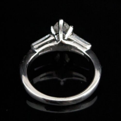 1950s GIA Marquise Cut Diamond Baguette Platinum Engagement Ring Vintage Estate - Picture 10 of 13