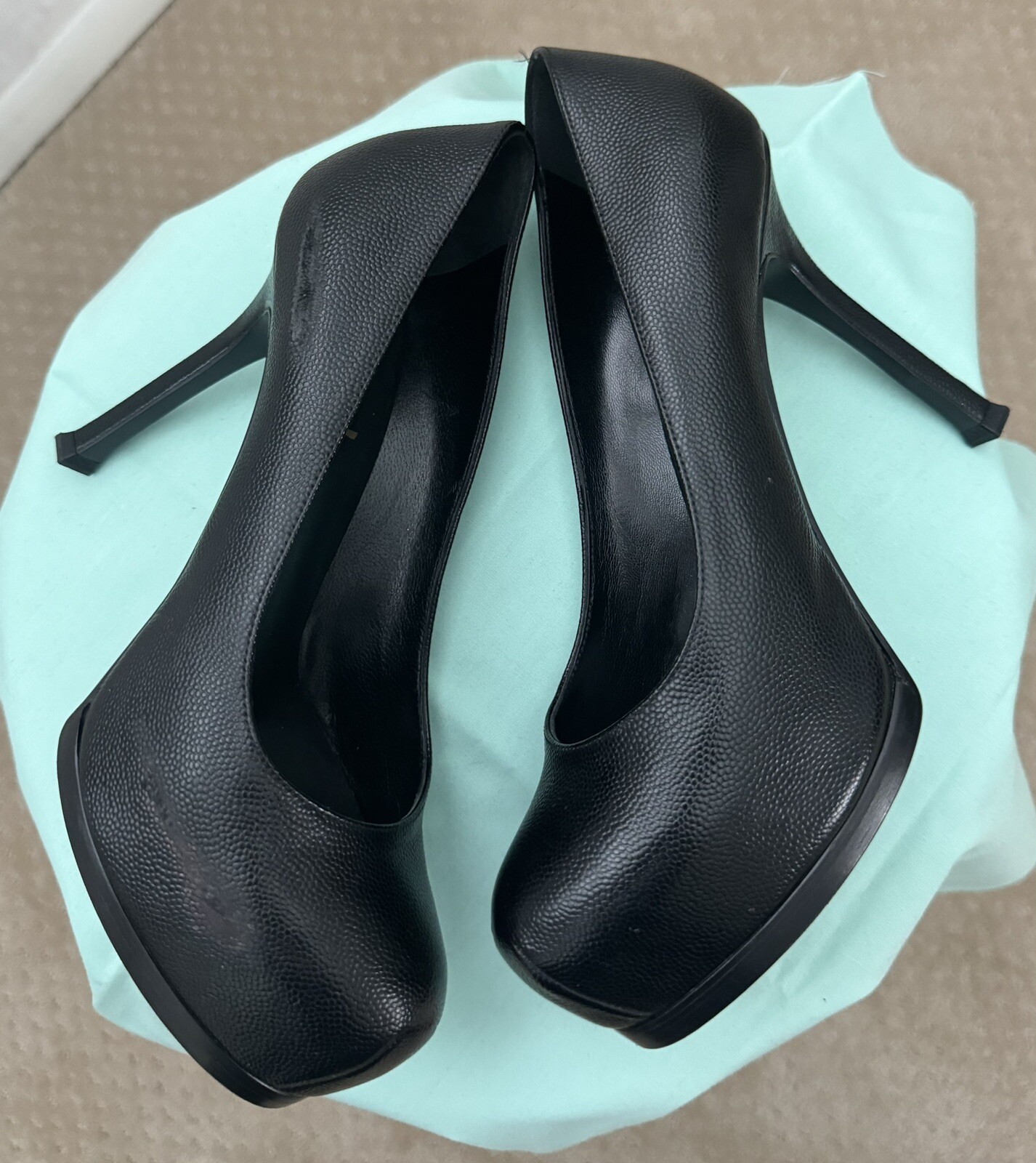 Scarpe décolleté omaggio YVES SAINT LAURENT Paris nere con tacco 4" taglia 36 (US 5 5)