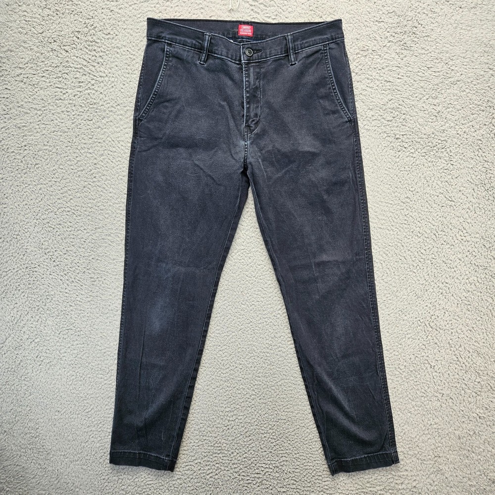 Levis XX Chino Mens Tapered Pants 31x32 Black Flat Front