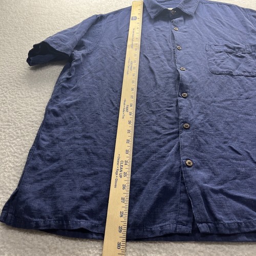 Vintage Silk Shirt Mens XL Blue Circa 1969 Camp Casual Button Up Beach Preppy - Picture 6 of 16
