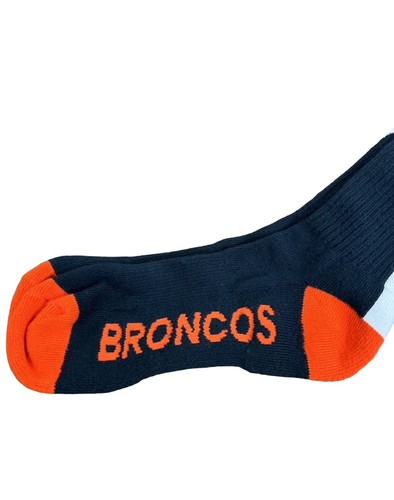 Calcetines de fútbol americano profesional Denver logotipo de equipo adulto y colores calcetines deportivos grandes para tripulación - Imagen 2 de 3