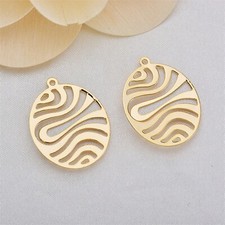20pcs Round Coin Medallion Charm,Gold Plated Brass Circular Pendant,Disc Charm