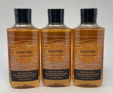 3 NEW BATH  BODY WORKS CANYON MEN'S 3 IN 1 HAIR FACE BODY WASH SHOWER GEL 10 OZ