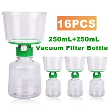 16pcs 250mL Sterile Bottletop Lab Filters Vacuum Funnel Receiver PES Membrane US