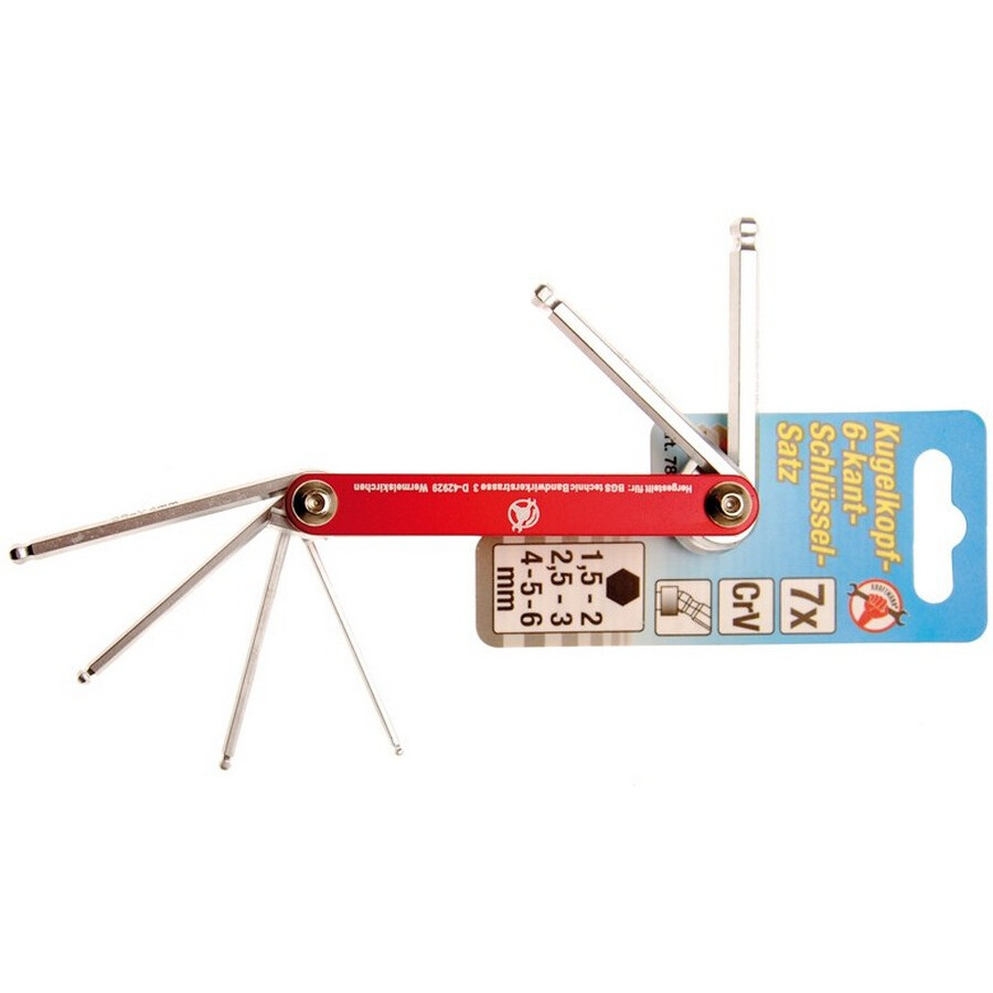 set chiavi maschio esag.c/testa sfer.1,5-6mm - codice bgs7847 KRAFTMANN officina