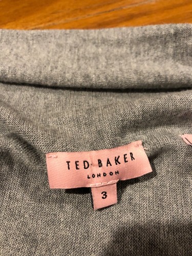 Grey Waterfall Cardigan Ted Baker London with beading on sleeves - Picture 4 of 8