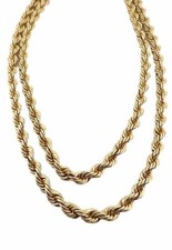 14k Solid Yellow Gold  Massive 5.4mm Thick 30” Long  Twisted Rope Chain Necklace