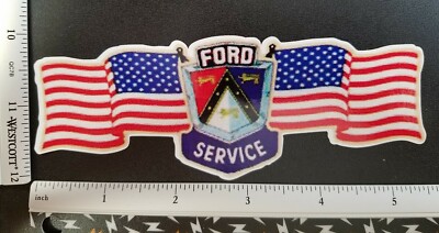 Auto Service with Flags Vinyl Decal Sticker 4043