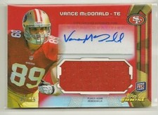 Vance McDonald 2013 Topps Finest RED Refractor Jumbo Jersey RC Auto #'d 62/75