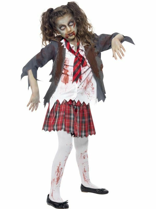 Niña Monster Zombie Niña Escuela Disfraz Halloween Horror Uniforme