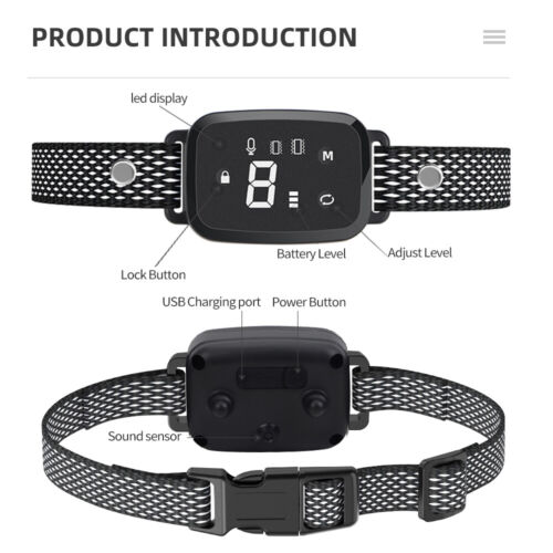 Anti Bark Dog Training Collar Sound Vibrate Stop Barking Rechargeable E-Collar - Bild 8 von 15
