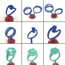 Lost Wax Casting Jewelry Molds - 9 Rings Set | WRB266 - Star Curve & Rose Garden