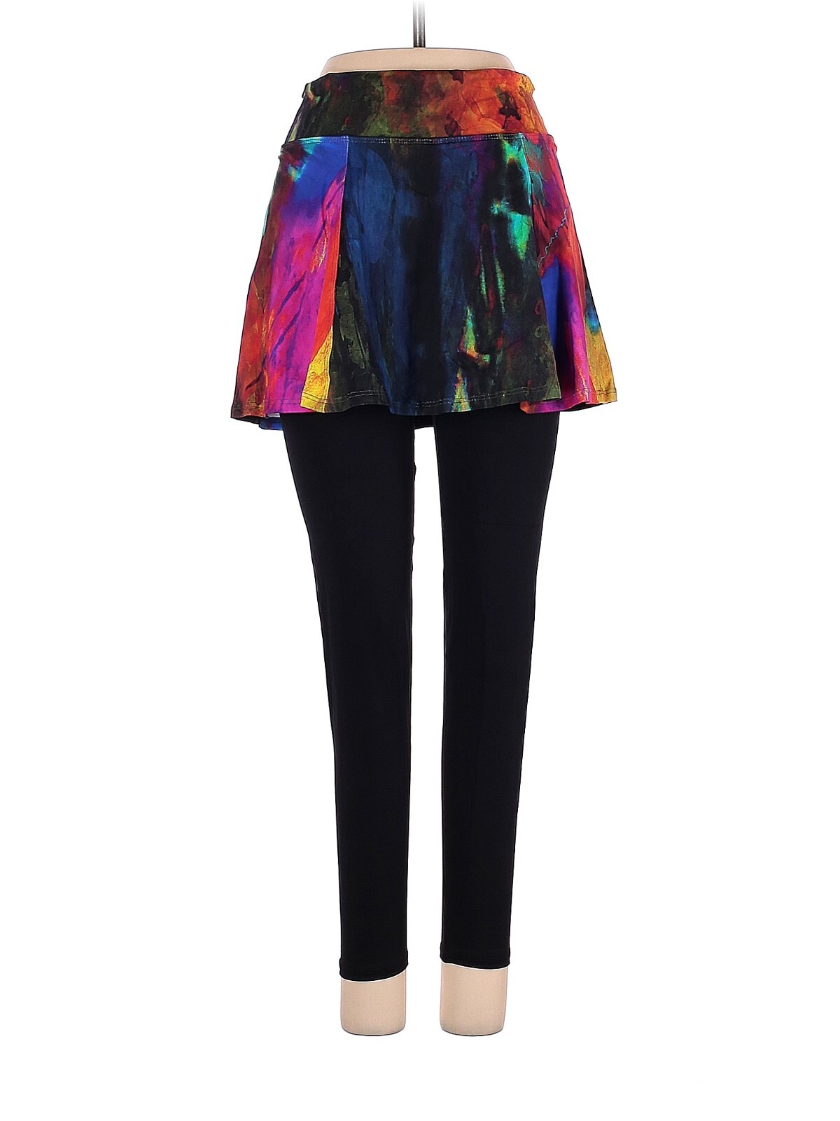Dona Jo Jo Multicolored Pied Tennis Skirt Skort With black Capri Leggings  Size S | eBay