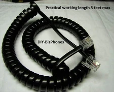 25-Pack Lot Black 9Ft Generic Handset Cord 4" Tail Landline Phone Universal Fit