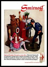 1968 Smirnoff Vodka Christmas Party Gypsy Girl Bear Outfit Vintage Print Ad