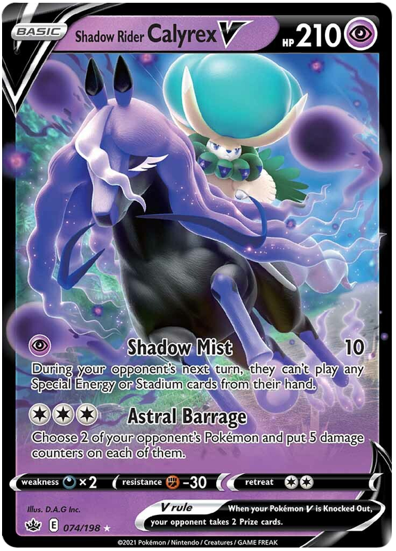 ポケカゲリラ Pokemon Chilling Reign Shadow Rider Calyrex V 074/198 - MINT | eBay