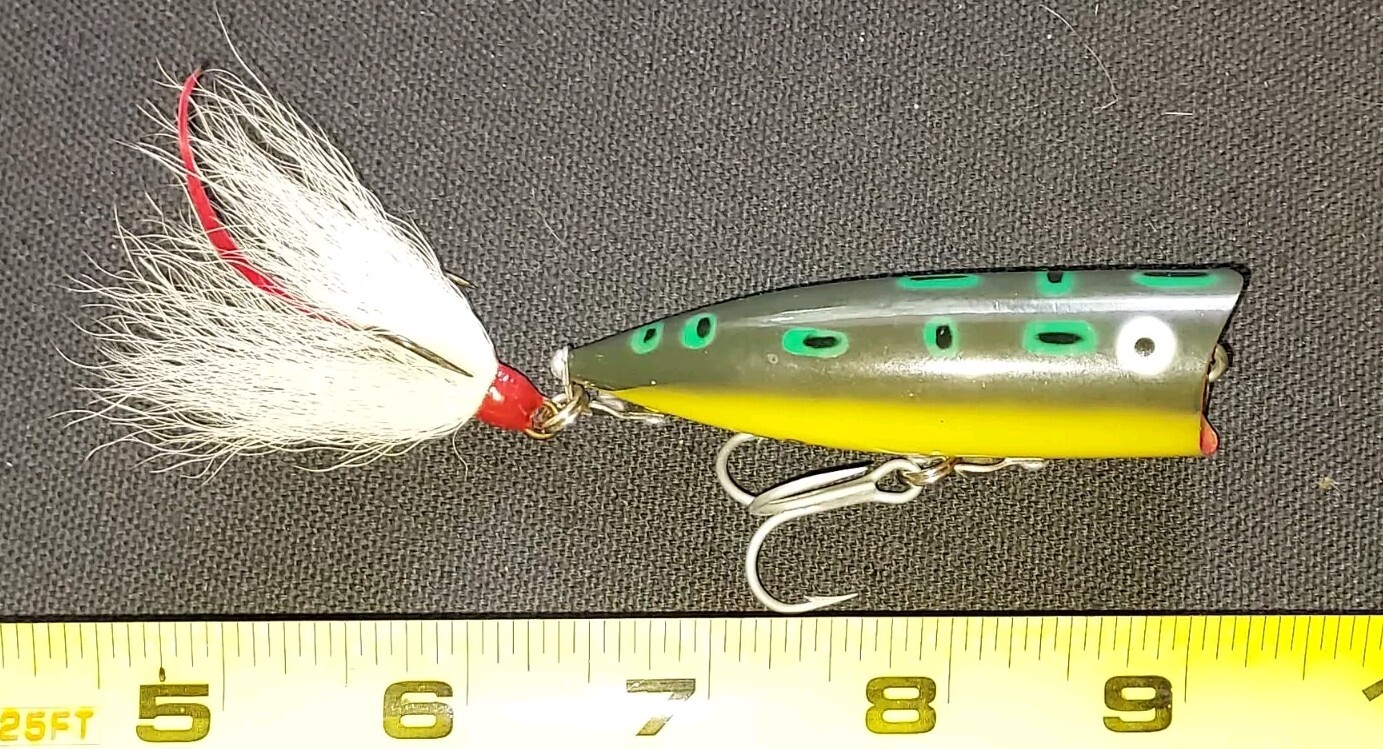 Heddon Chugger Bull Frog Top Water Bass Bucktail Antique Lure A3