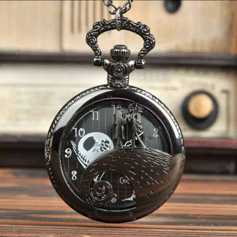 Nightmare Before Christmas Pocket Watch with Chain Black | eBay display picture 3