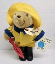 Eden Toys Paddington Bear 11" Plush w/Yellow Jacket, Boots, Hat, Umbrella NWT