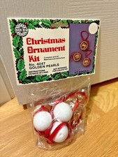 Vtg Holiday Industries Golden Pearls Christmas Ornament Kit 4047